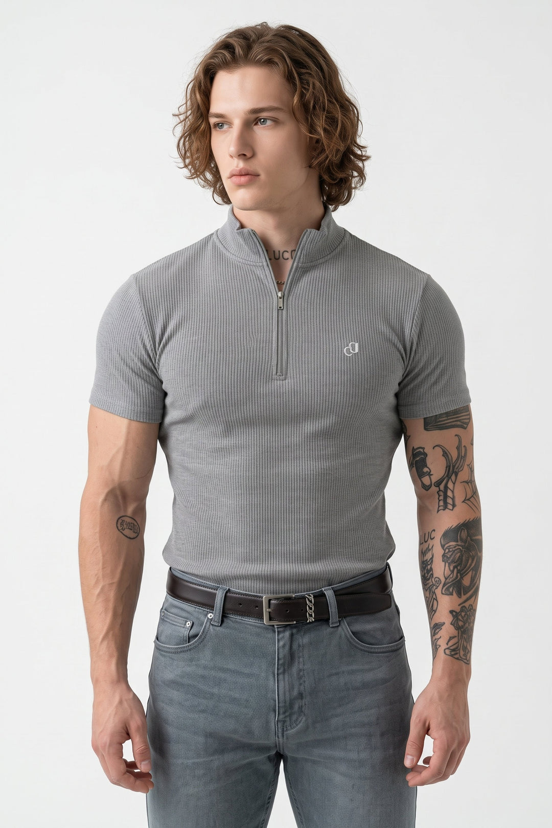 Ribbed Zip Pullover na2647