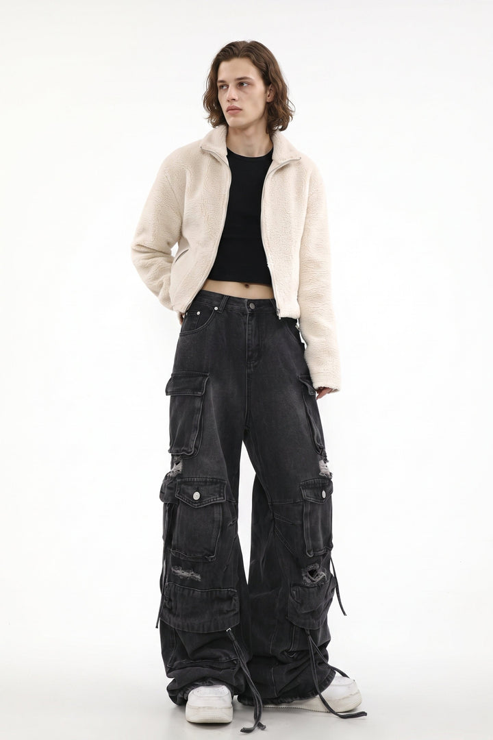 [sale] Distressed Cargo Jeans