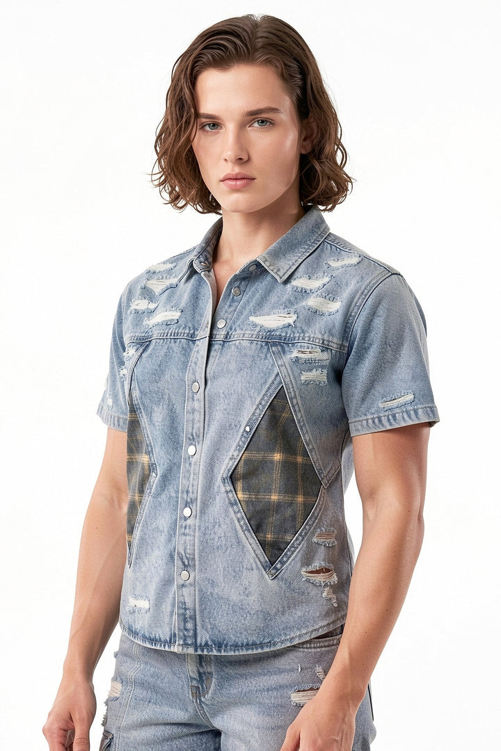Distressed Denim Set Up na2709