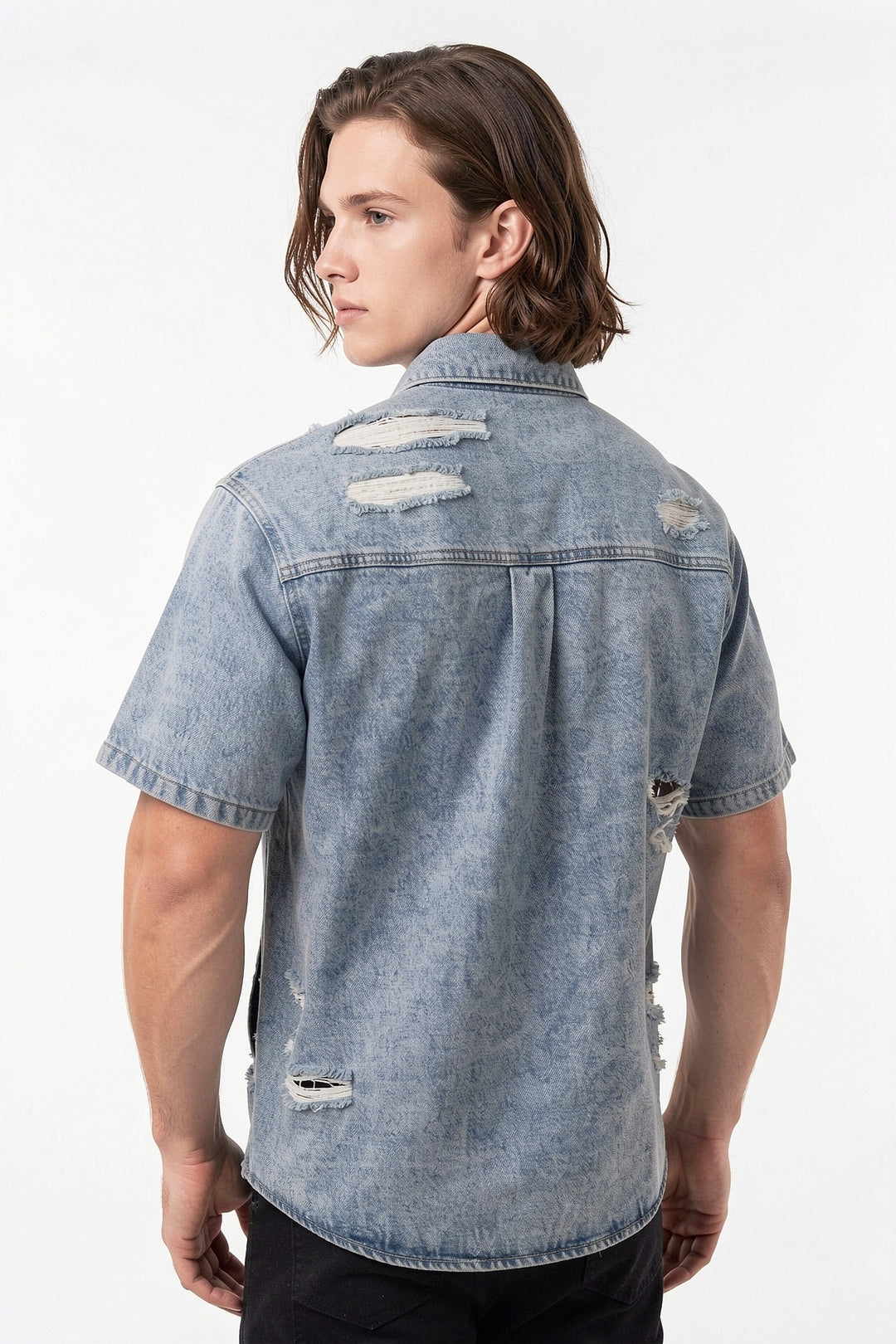 Distressed Denim Set Up na2709