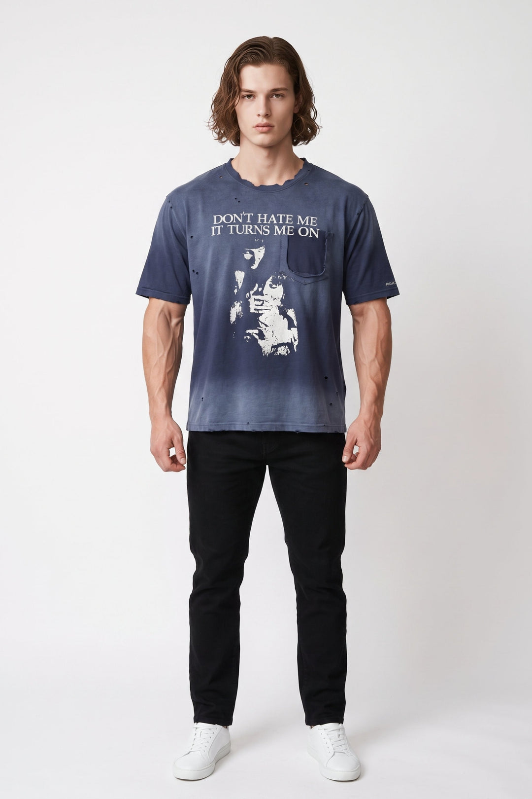 Distressed T-shirt  na2696
