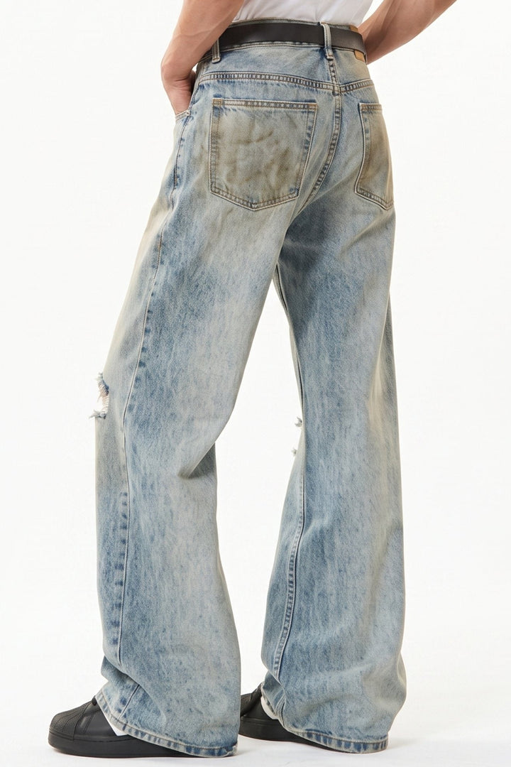 Distressed Wide Jeans  na2682