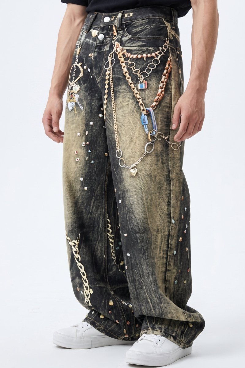 Chain Print Jeans  na2585