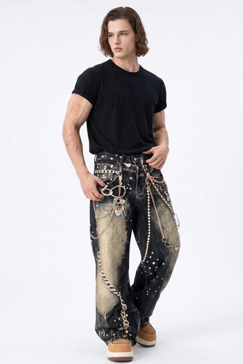 Chain Print Jeans  na2585