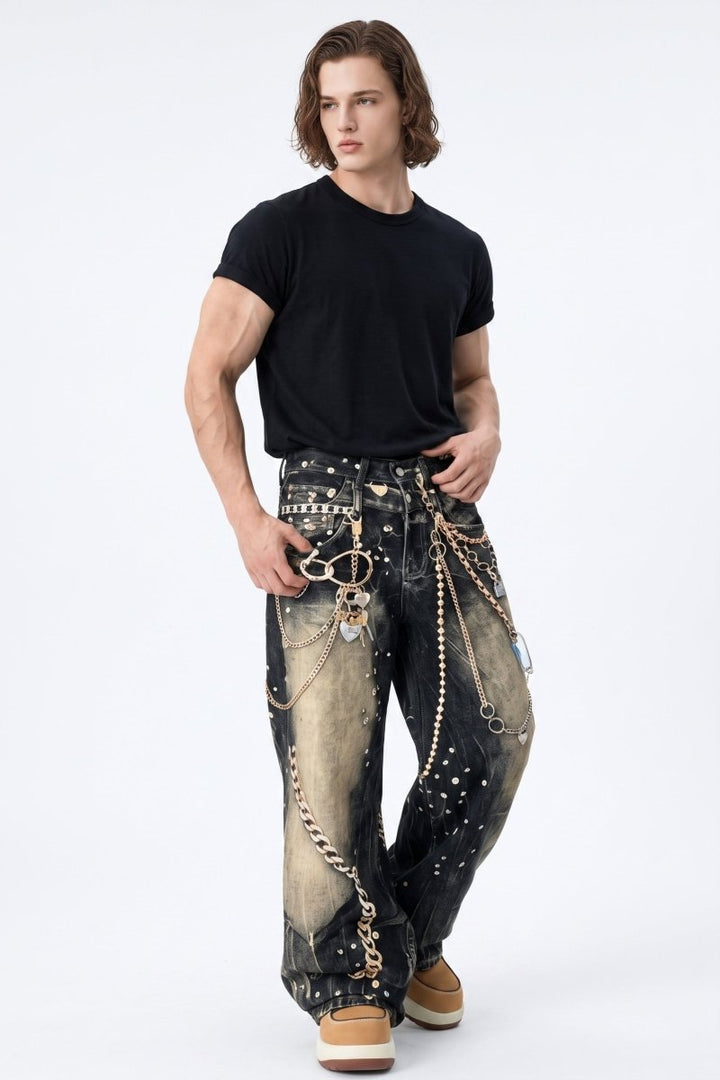 Chain Print Jeans  na2585