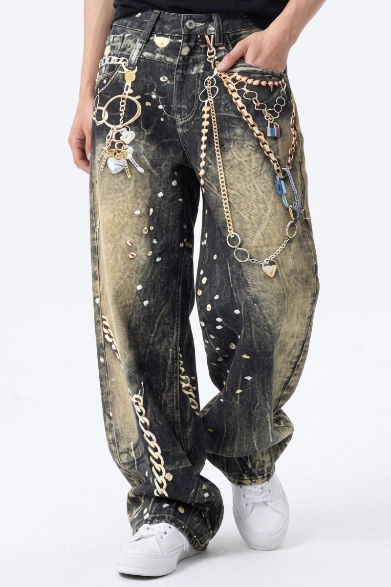 Chain Print Jeans  na2585