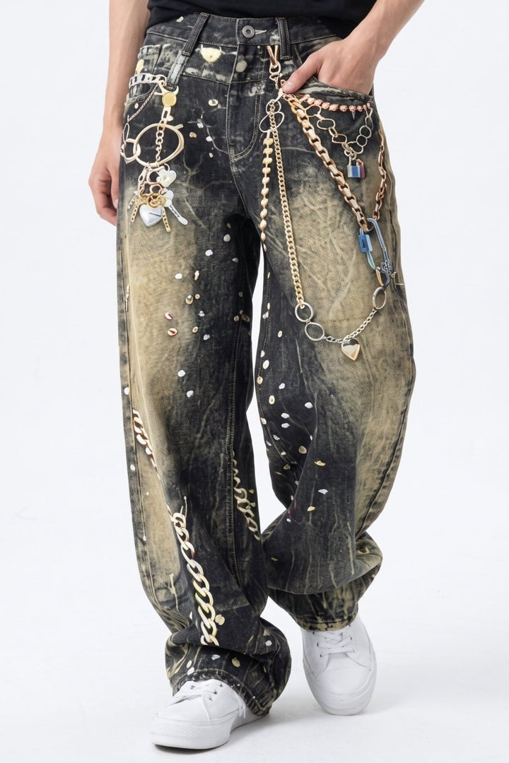 Chain Print Jeans  na2585