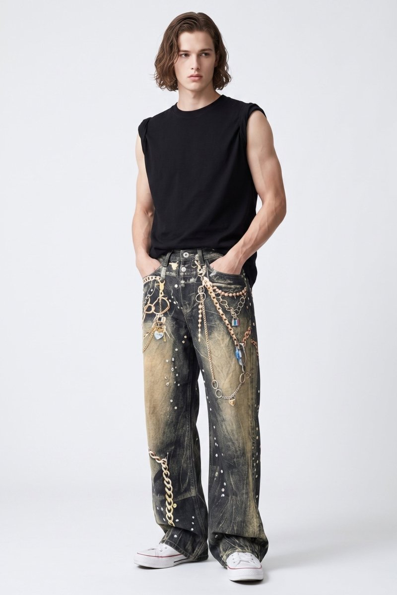 Chain Print Jeans  na2585