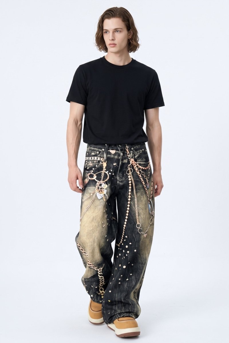 Chain Print Jeans  na2585