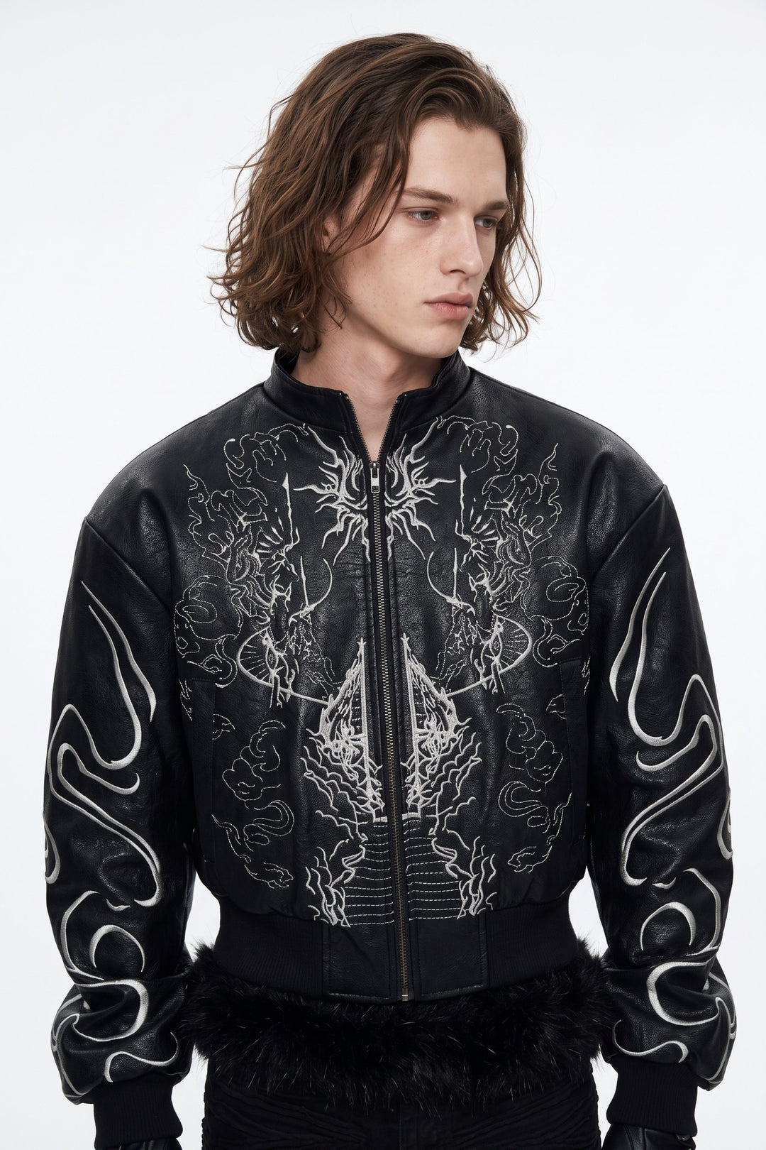 [sale] Embroidered Bomber Jacket