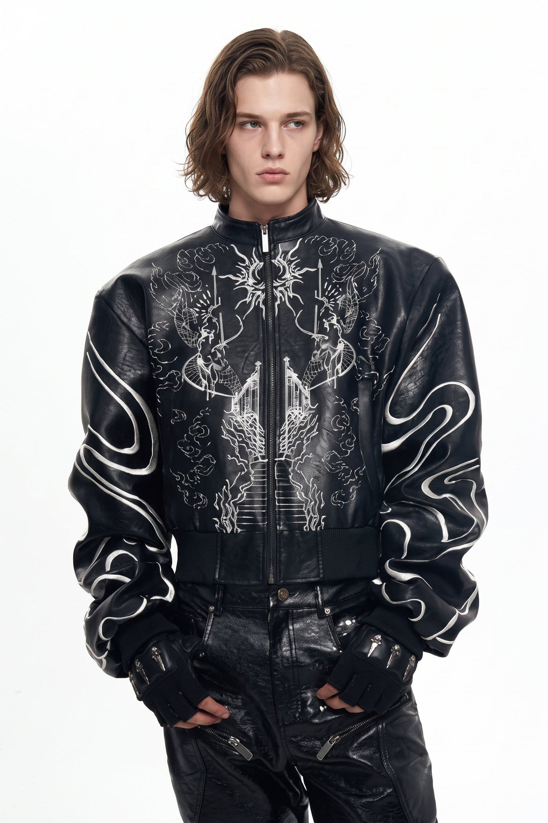 [sale] Embroidered Bomber Jacket