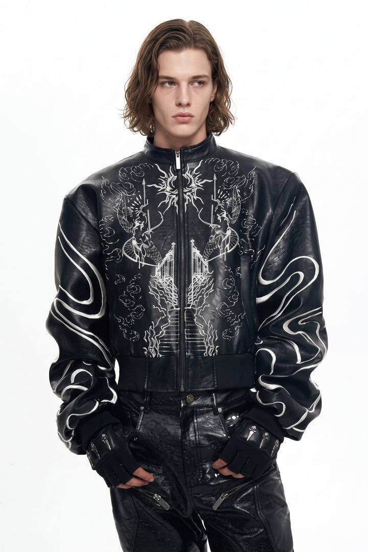 [sale] Embroidered Bomber Jacket