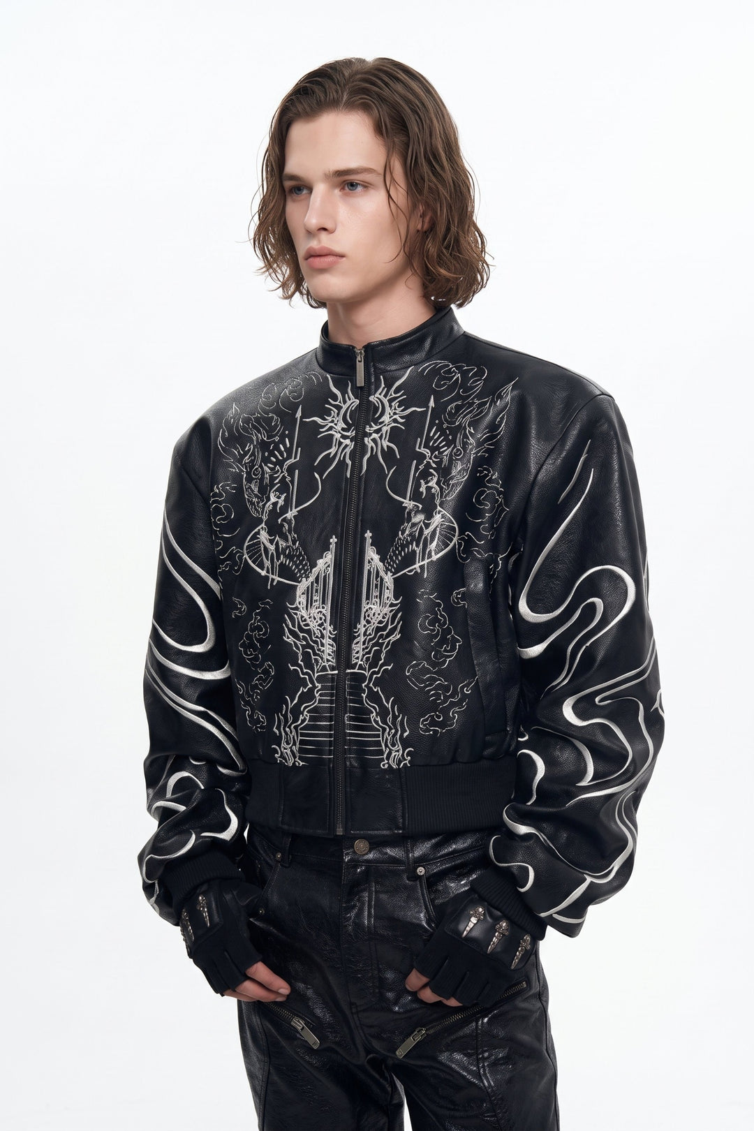 [sale] Embroidered Bomber Jacket