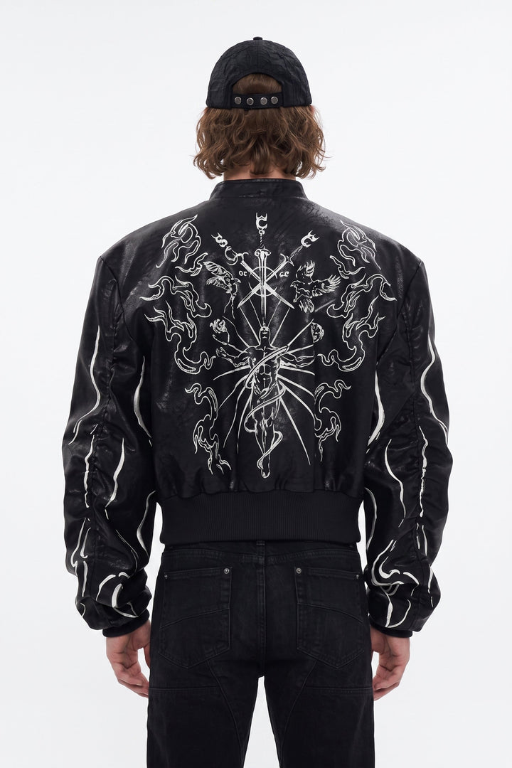 [sale] Embroidered Bomber Jacket