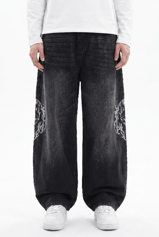 Embroidered Baggy Jeans na2844
