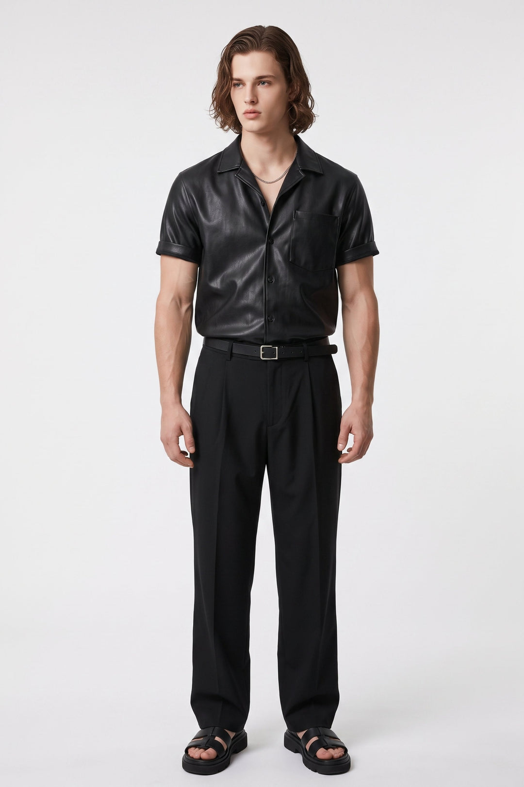 Faux Leather Shirt  na2690