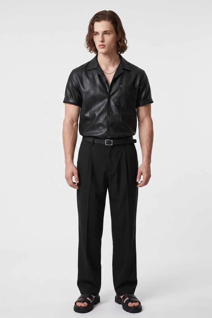 Faux Leather Shirt  na2690