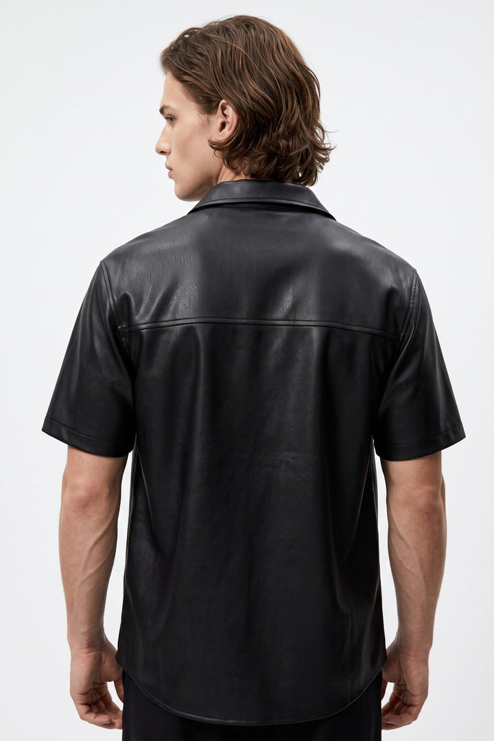 Faux Leather Shirt  na2690