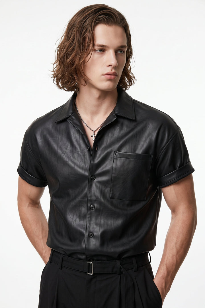 Faux Leather Shirt  na2690