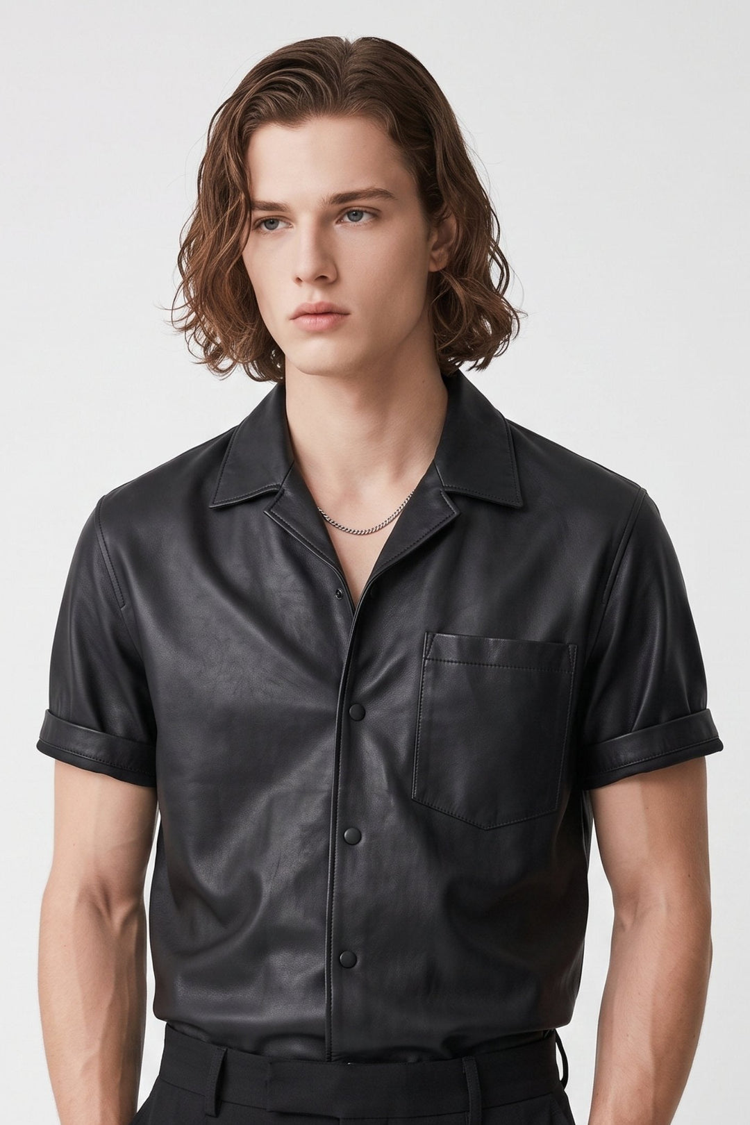 Faux Leather Shirt  na2690