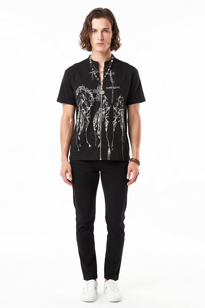 Graphic Zip Tee na2717