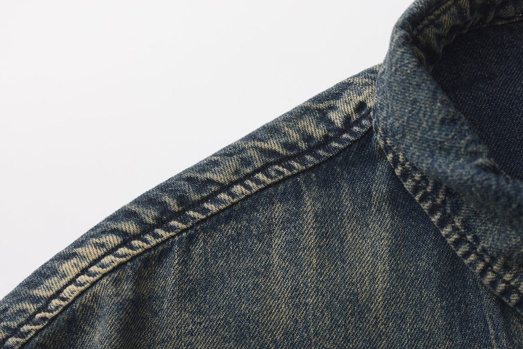 Nanostudio Heart Patch Over Denim Shirt (na2200)