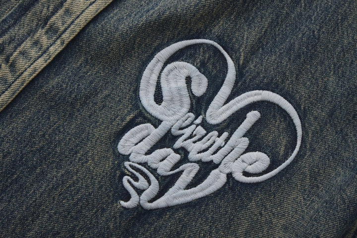 Nanostudio Heart Patch Over Denim Shirt (na2200)