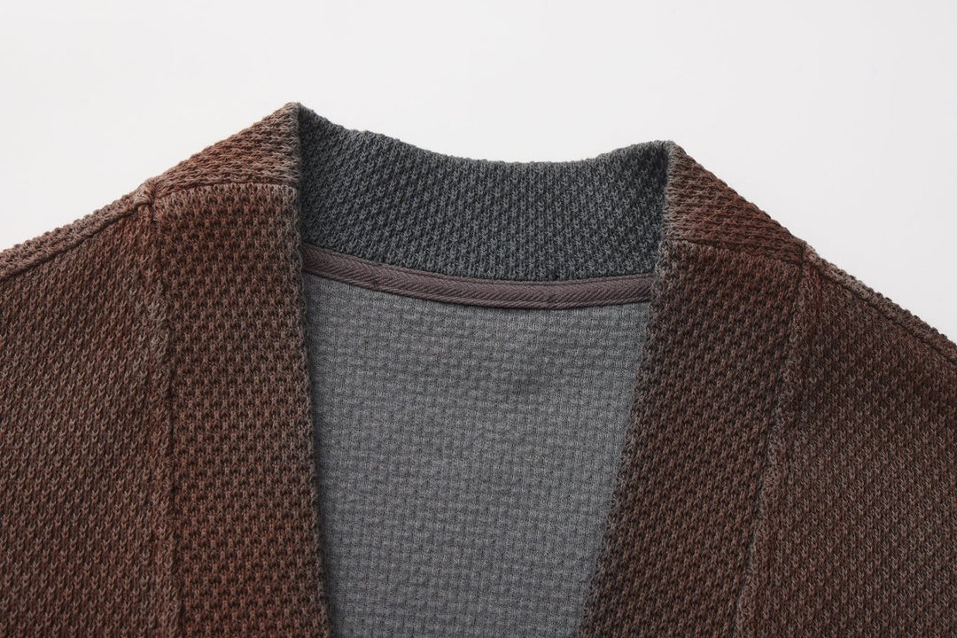 [Nanostudio] Gradient Waffle Knit Cardigan na2225