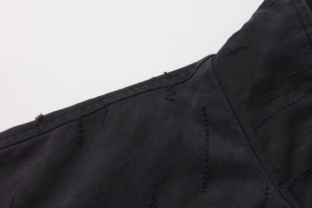 [Nanostudio]Black Oversized Nylon Zip Jacket na2226