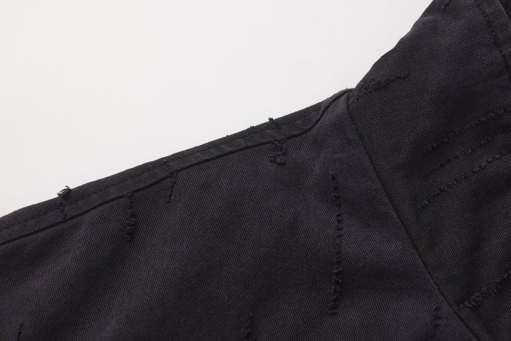 [Nanostudio]Black Oversized Nylon Zip Jacket na2226