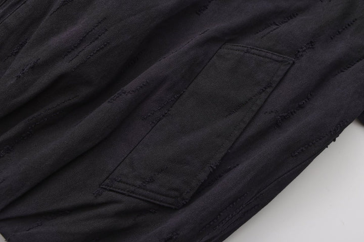 [Nanostudio]Black Oversized Nylon Zip Jacket na2226