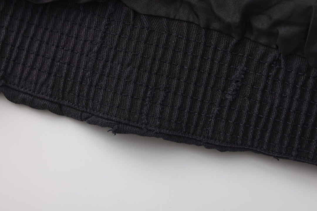 [Nanostudio]Black Oversized Nylon Zip Jacket na2226