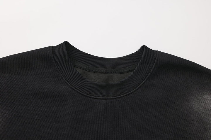 【Nanostudio】M-SIX 프린지 로고 크루넥 스웨트셔츠 na2205