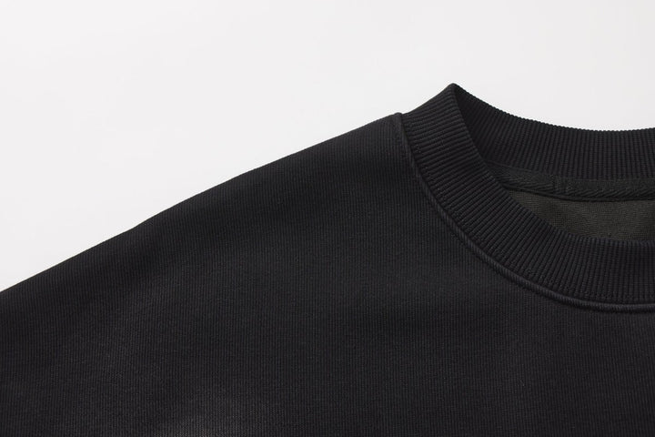 【Nanostudio】M-SIX 프린지 로고 크루넥 스웨트셔츠 na2205