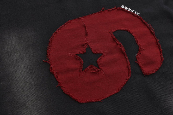 【Nanostudio】M-SIX 프린지 로고 크루넥 스웨트셔츠 na2205