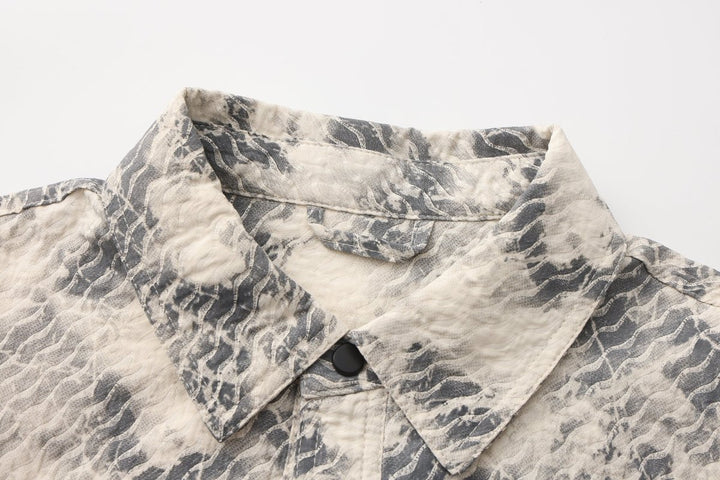 Nanostudio Art Texture Printed Shirt Jacket (na2197)