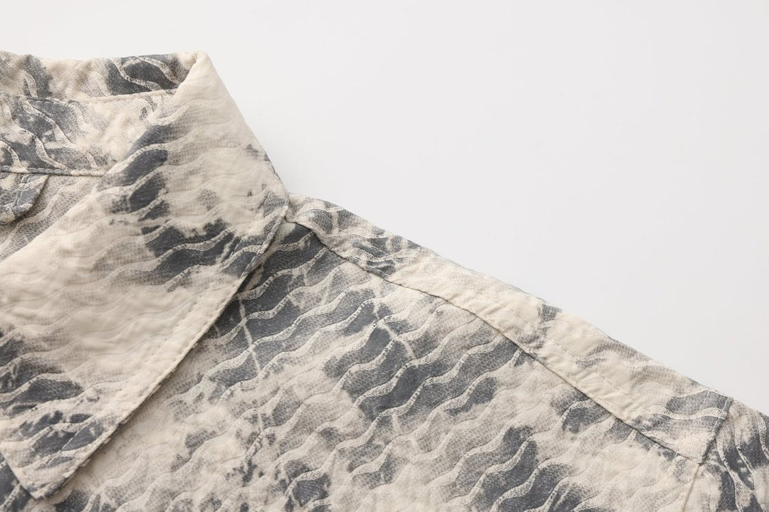 Nanostudio Art Texture Printed Shirt Jacket (na2197)