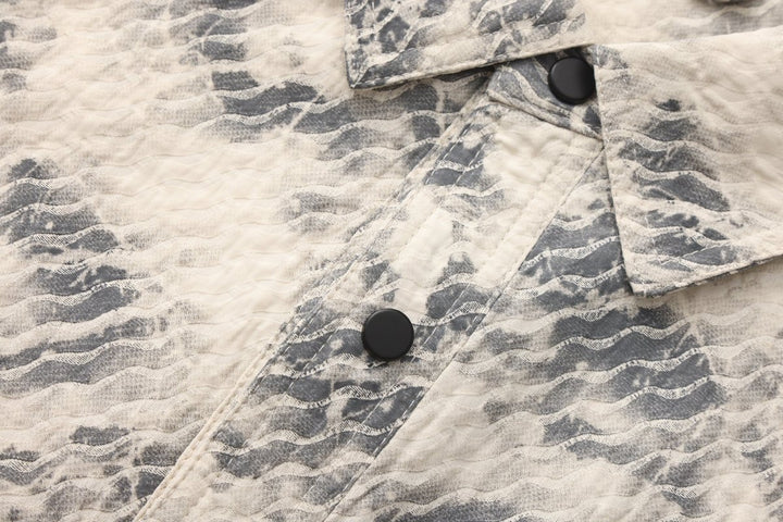 Nanostudio Art Texture Printed Shirt Jacket (na2197)