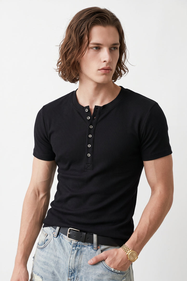 Henley Neck T-Shirt  na2706