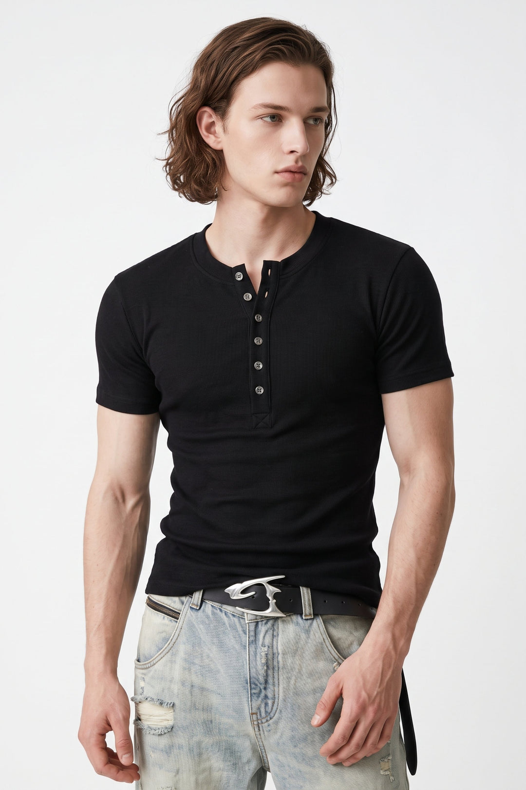 Henley Neck T-Shirt  na2706