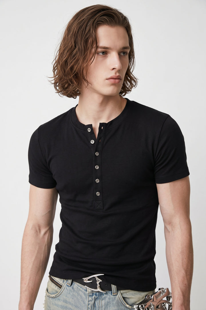 Henley Neck T-Shirt  na2706