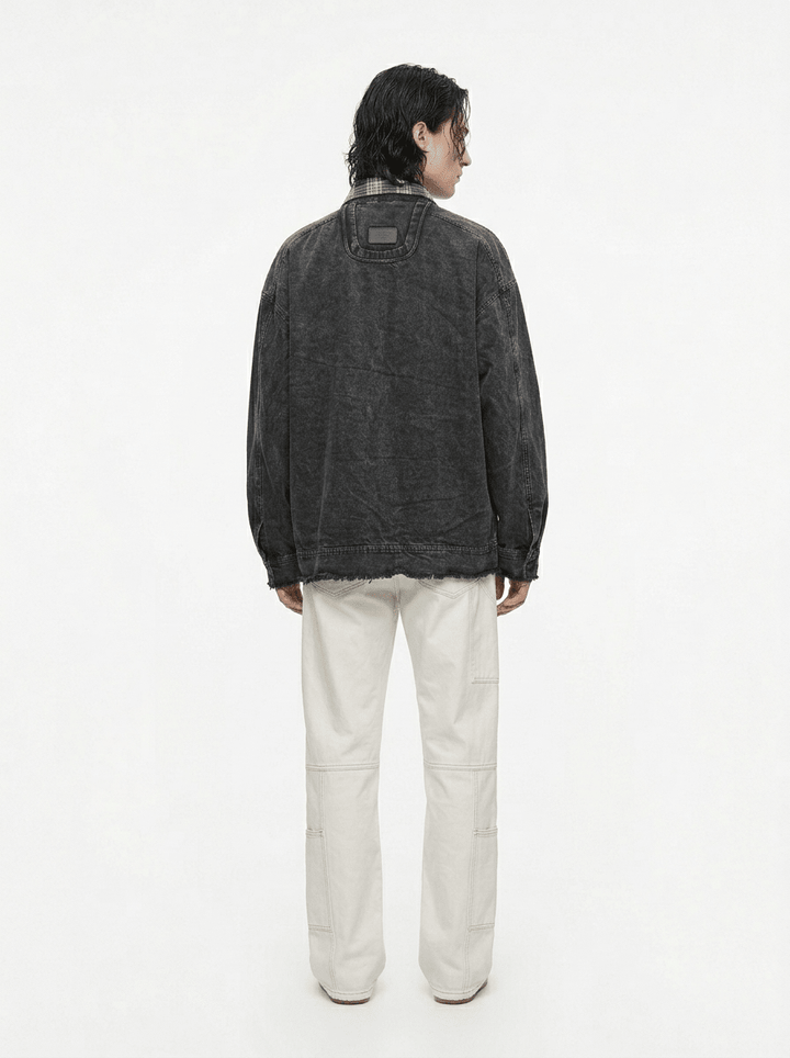 ウォッシュドブラック レイヤードジャケット