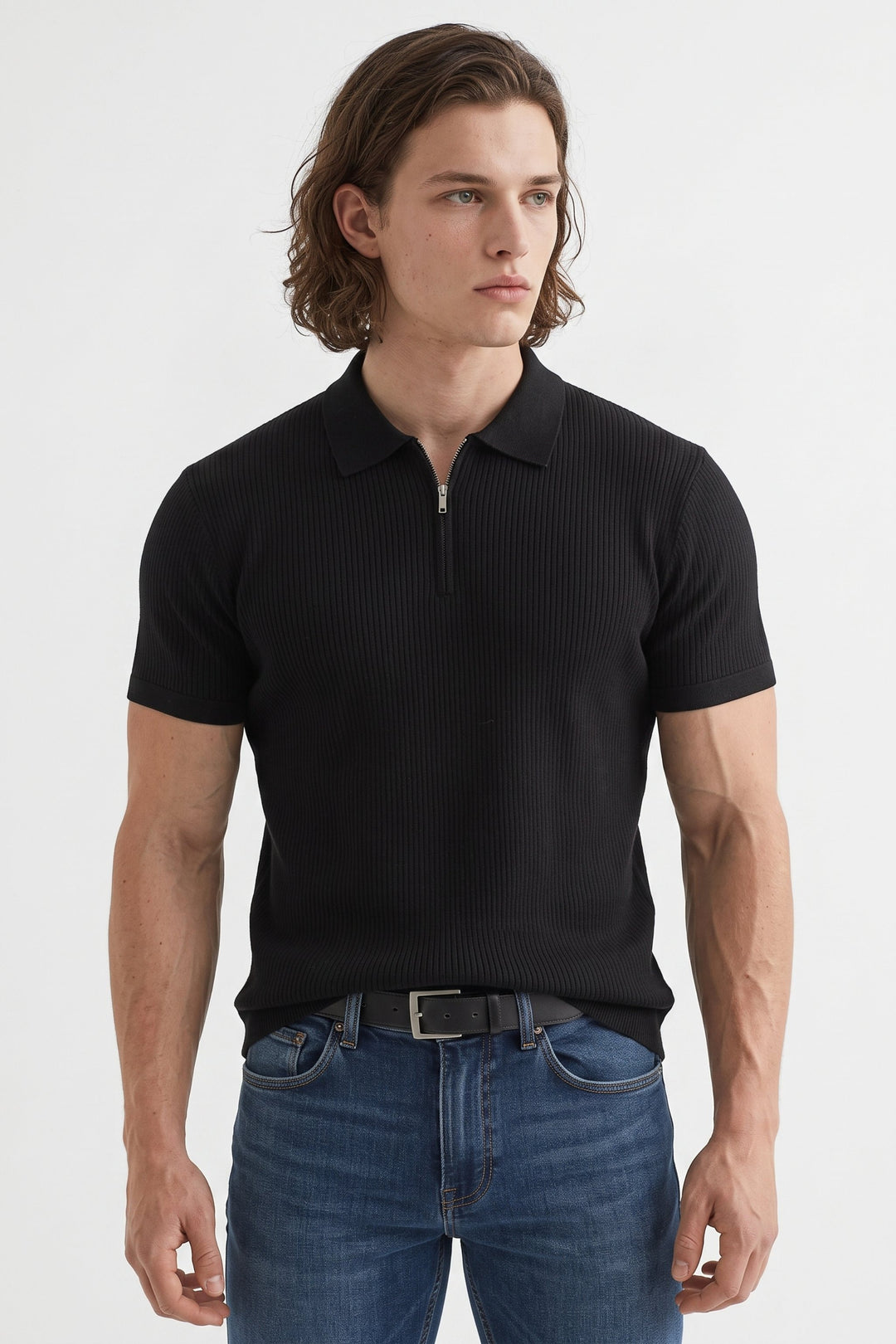 Knit Zip Polo na2637