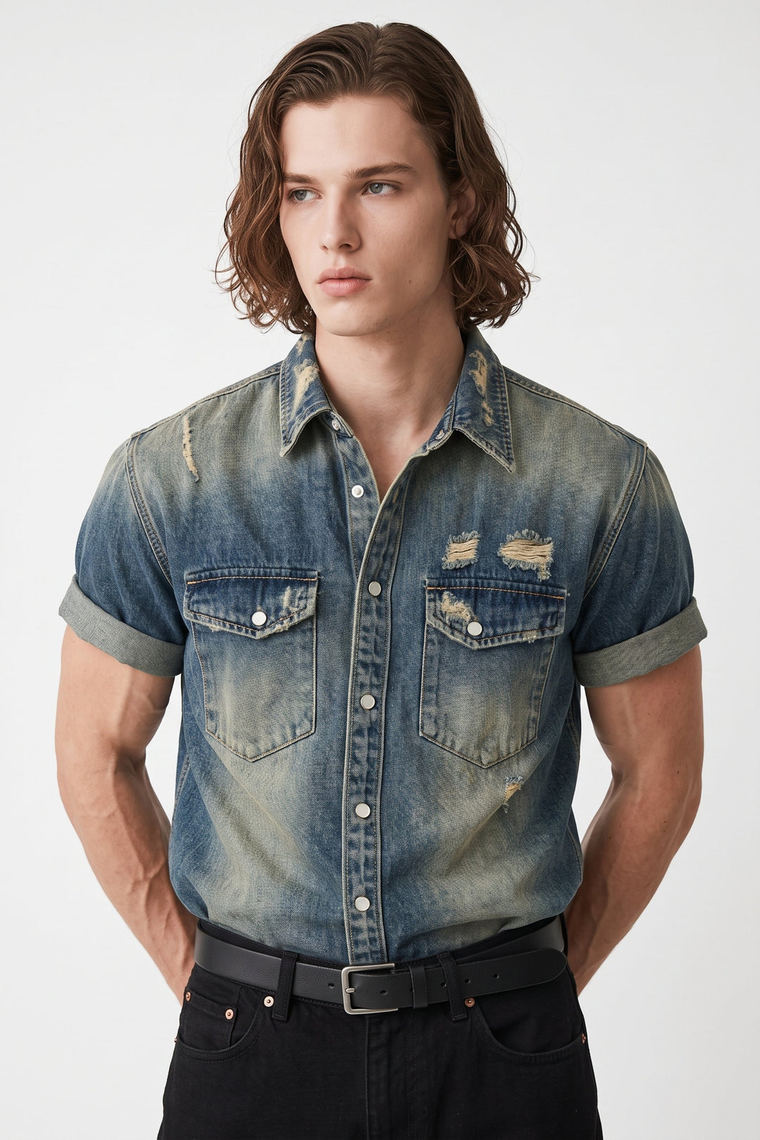 Distressed Denim Shirt