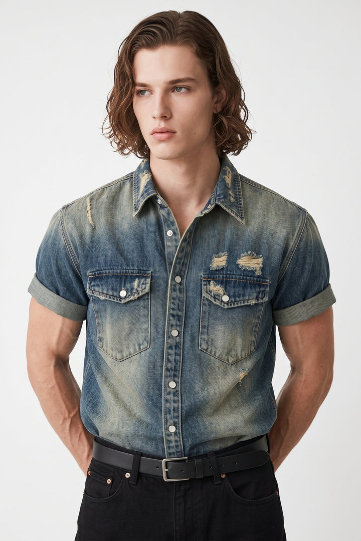 Distressed Denim Shirt