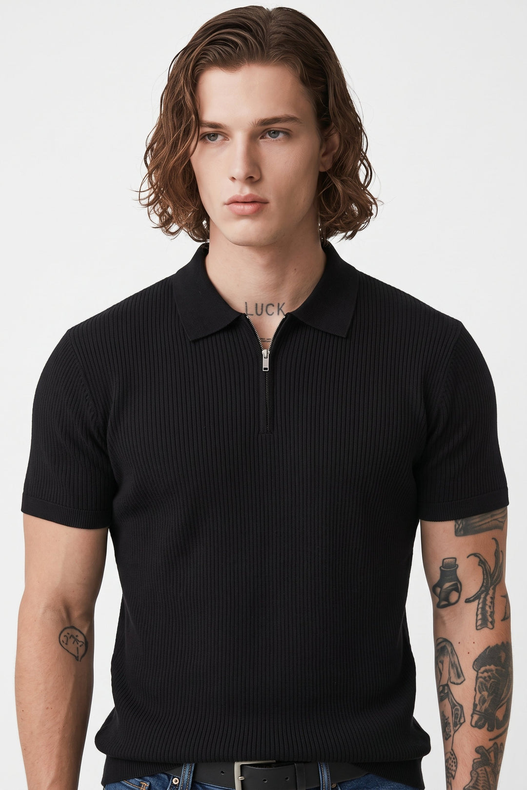 Knit Zip Polo na2637