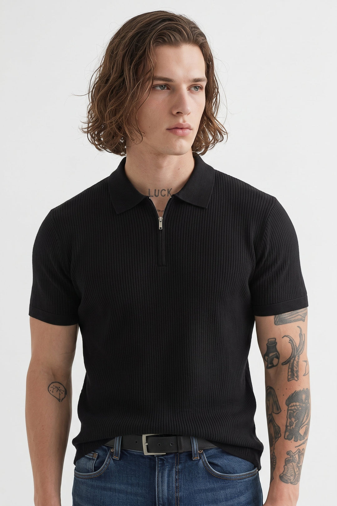 Knit Zip Polo na2637