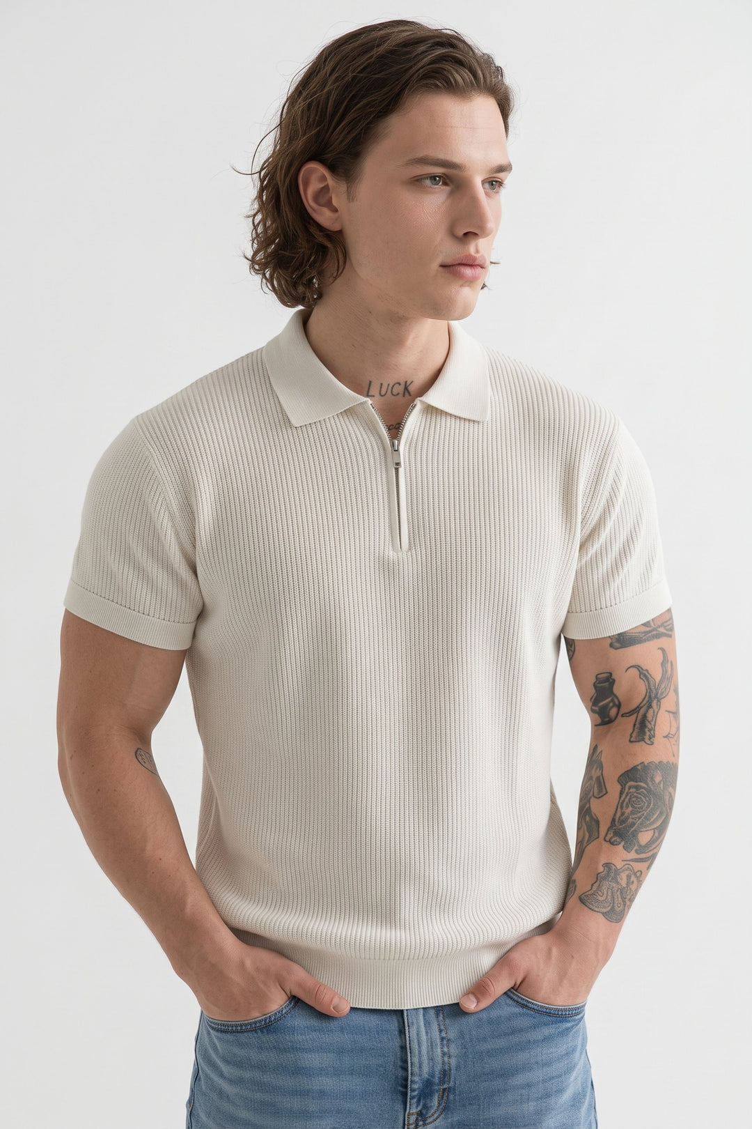 Knit Zip Polo na2637