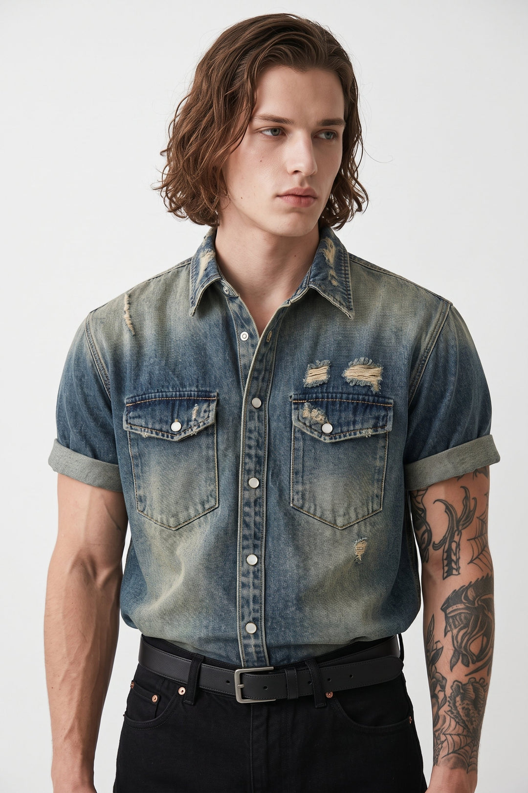 Distressed Denim Shirt
