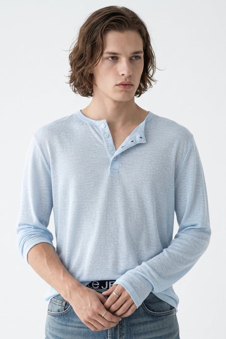 henry neck T-shirt na2546